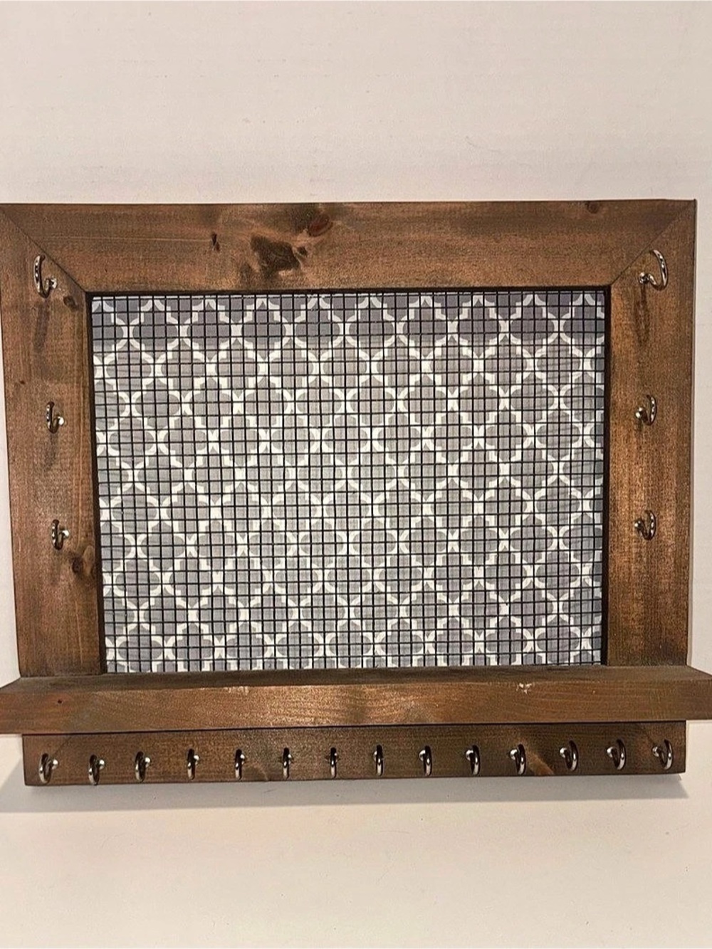 Wooden Geometric Jewelry Organizer